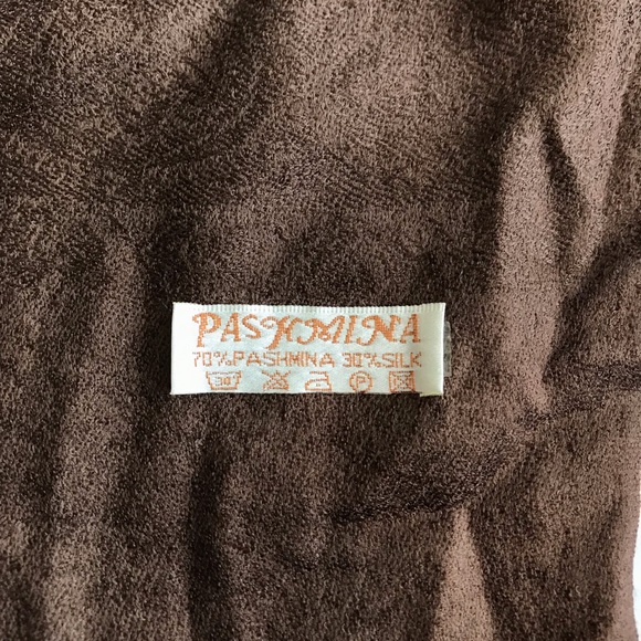 Pashmina Scarf Silk Blend Brown Ombre Effect - Picture 2 of 4